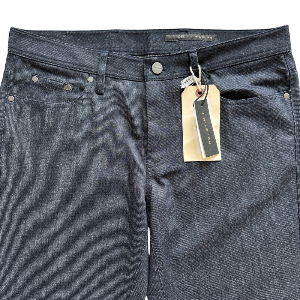 J. HILBURN Denim Blue Trofeo 100% Wool 35x29 Twill Pants 5 Pocket Stretch Casual